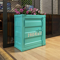 Industrial Style Iron Planter Box with Fence for Outdoor Patio and Public Spaces