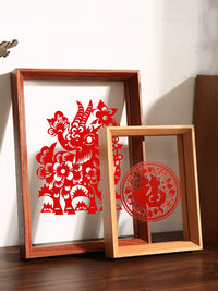 Chinese Style Double-Sided Transparent Photo Frame for Displaying Artwork, Calligraphy, and Specimens