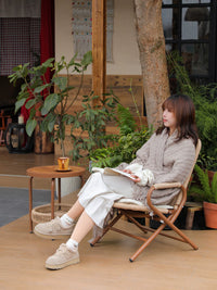 Mei Qi Foldable Rattan Lounge Chair for Garden Patio Balcony
