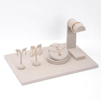 Linen Jewelry Display Stand for Necklaces, Rings, Bracelets, and Earrings - Showcase Organizer for Stores and Live Streams