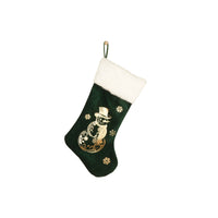 Christmas Stocking Embroidered Gold Stamping Candy Gift Bag Fireplace Hanging Decoration