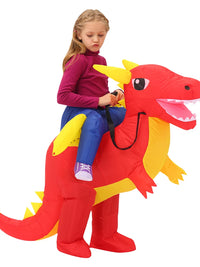 Inflatable Dinosaur Rider Costume for Kids and Adults - Halloween & Performance Outfit