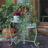 Vintage Iron Art Folding Flower Pot Stand for Balcony Garden Patio
