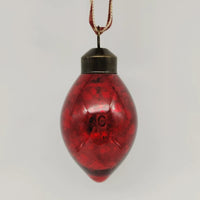 Christmas Tree Glass Ornaments, 3.5cm Red Single Pointed Decorations for Holiday Decor