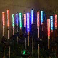 LED Solar Color-Changing Crystal Reed Garden Stake Lights for Outdoor Landscape Decoration