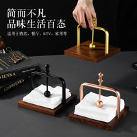 Sapele Solid Wood Napkin Holder for Restaurant Cafe Hotel Guest House Tabletop Tissue Dispenser