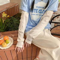 Women's Wrinkled Ice Silk Sun Protection Arm Sleeves for Summer