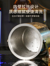 304 Stainless Steel Double-Layer Insulated Ice Bucket with Lid for Bar KTV Champagne Wine