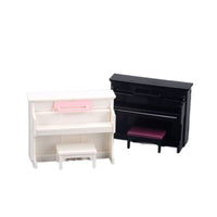 Miniature Dollhouse Piano and Chair Set for Girls, Desktop Ornament and Photography Prop