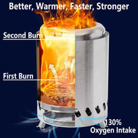 Portable Stainless Steel Outdoor Wood Burning Gasification Stove for Camping and Patio
