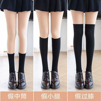3-in-1 Faux Thigh-High Fleece Lined Tights for All Seasons