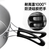 304 Stainless Steel Outdoor Camping Cookware Set Portable Picnic Multi-functional Storage Pot