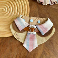 Pet Plaid Bandana Collar with Tie for Cats and Dogs