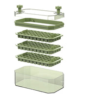 Stackable Ice Cube Tray with Lid and Storage Bin, Food-Grade Silicone Press-Type Ice Maker for Home Freezers