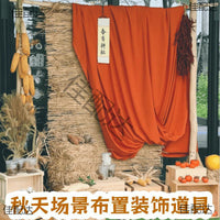 Autumn Harvest Festival Backdrop Fabric for Kindergarten Mid-Autumn National Day Decorations