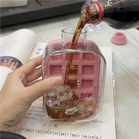 Press-Type Ice Cube Maker Bottle for Refrigerator, Food-Grade Silicone Portable Ice Kettle