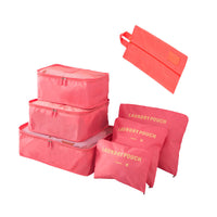 7-Piece Travel Luggage Organizer Set with Shoe Bag - Portable & Large Capacity