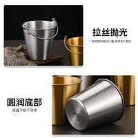 Korean Style 304 Stainless Steel Ice Bucket Snack Fried Chicken Fries Bucket