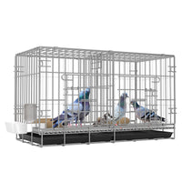 Large Pigeon Breeding Cage with Divider, Tray, and Feeder for Home Use