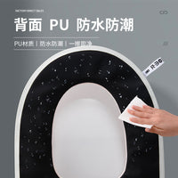 New Autumn/Winter Embroidered Toilet Seat Cover with Handle, Thick Coral Fleece Warm Zippered Toilet Cushion