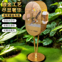 Bird Cage Parrot Villa Landscape Birdcage for Cockatiels Peonies Mynahs Large Villa Home Decor Bird Cage