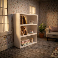Miniature Dollhouse Bookshelf Model Toy European Style Simulation Bookcase Ornament