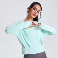 Women's Loose Fit Long Sleeve Yoga & Running Top with Sun Protection