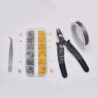 1200Pcs Crimp Beads with Crimping Pliers and Steel Wire for DIY Jewelry Making