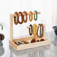 Solid Wood Bracelet and Necklace Display Stand for Jewelry and Collectibles