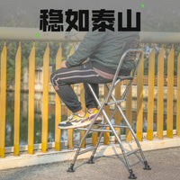 Stainless Steel Folding Fishing Chair Portable Bridge Raft Stool for Outdoor Camping