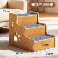 Pet Wooden Cat Climbing Frame Detachable Pet Stairs Small Dog Old Cat Bed Steps Sofa Solid Wood