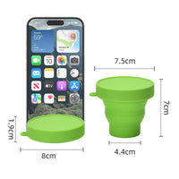 Collapsible Silicone Travel Cup with Carabiner or Lanyard - Portable & Shatterproof