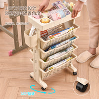 Mobile Classroom Desk Side Bookshelf Wall Mount Storage Organizer Cart