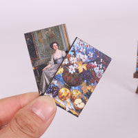 Dollhouse Miniature Easel and Classical Oil Painting Set (3 Pieces)