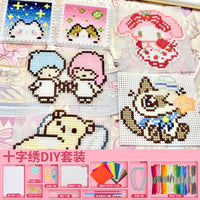 Plastic Mesh Canvas Kit for Cross Stitch & DIY Crafts with Storage Box