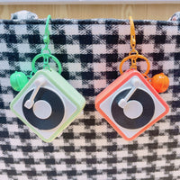 Mini Retro Phonograph Keychain Music Box Bag Charm for Students and Friends