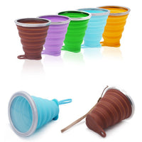 Collapsible Silicone Travel Cup with Lid - Reusable & Portable Drinking Mug