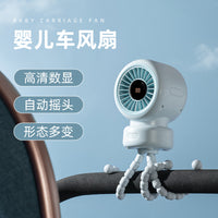 2026 New Octopus Stroller Fan USB Rechargeable Portable Outdoor Camping Baby Stroller Desktop Fan