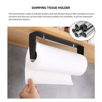 Magnetic Stainless Steel Paper Towel Holder for Kitchen Refrigerator Wall Mount Cabinet U-shaped Napkin Rack No-Drill Installation