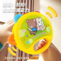 Baby Double-Sided Hand Drum Musical Instrument Toy with Rattles for Infants 0-12 Months