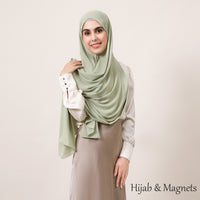 Solid Color Chiffon Headscarf with Magnetic Closure