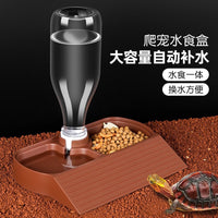 Reptile Water and Food Bowl with Bottle for Turtles, Lizards, Geckos, Chameleons, and Snakes