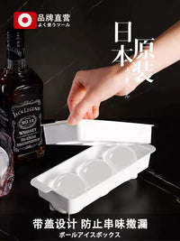 Whiskey Ice Ball Maker Silicone Mold for Cocktails and Drinks, Large Sphere Ice Cube Tray