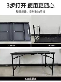 Hydraulic Adjustable Folding Camping Table with Light Stand Option, Lightweight Outdoor Tactical Desk