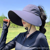 Women's Summer Sun Protection Shawl Hat Ice Silk Fisherman Hat Outdoor Hiking Cap with Large Head Circumference