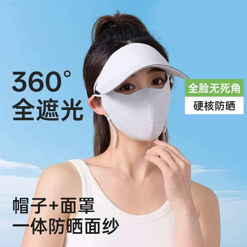 Summer Outdoor UV Protection Face Mask with Brim