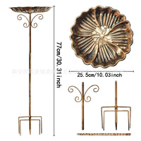 Vintage American Style Cast Iron Bird Feeder & Water Bath for Garden Decoration