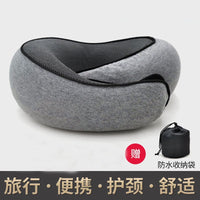 Travel Neck Pillow with Latex Support for Airplane, Car, and Office Naps