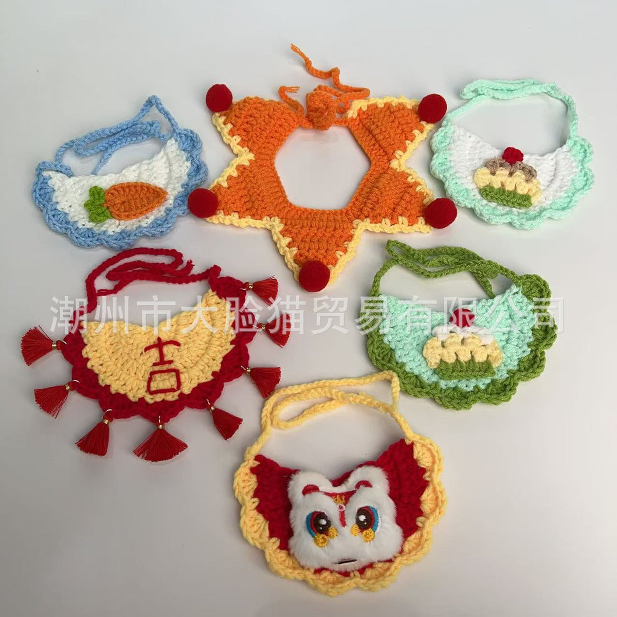 Pet New Year Bandana and Hat Set for Dogs and Cats - Festive Lion Dance Dragon Hat and Scarf