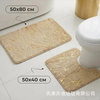 Faux Rabbit Fur Bathroom Mat Set - Non-Slip, Absorbent, Easy Clean